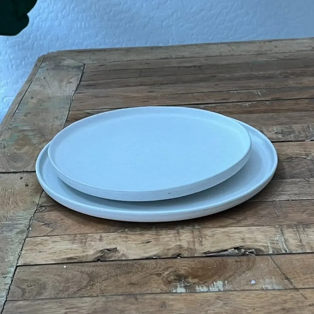 West Elm Kanto Off White Dinner Salad Plate Set Stoneware Made In Portugal Matte